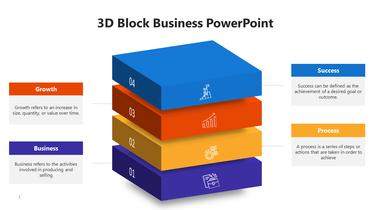 3D Block Business PowerPoint Template